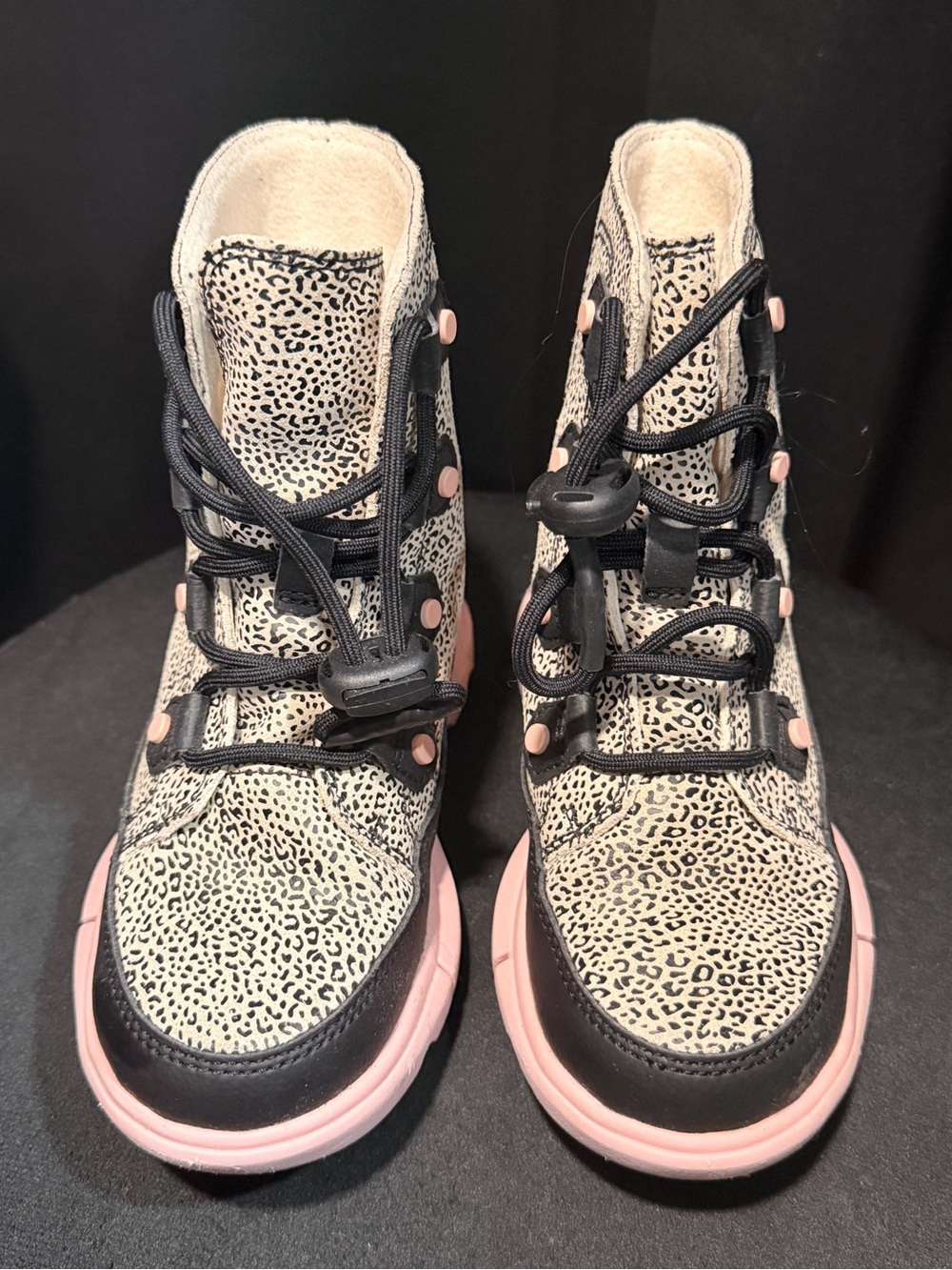 SOREL Kids Printed Black & Pink Lace-Up Explorer Snow Boot - Picture 2 of 8